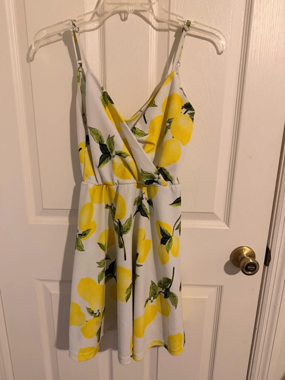 White Sundress with Yellow Lemon Print - Picture 1 of 5